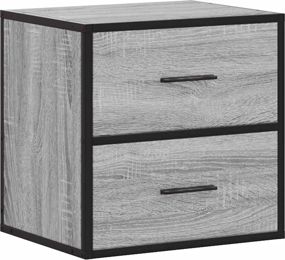 vidaXL Noptieră montată pe perete gri Sonoma 40x31x39,5 cm