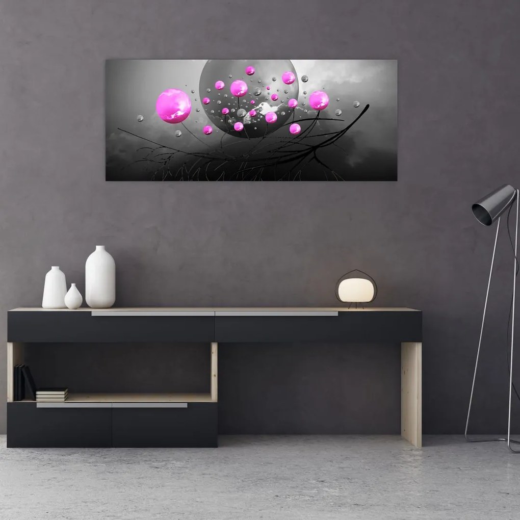 Tabloul cu bile roz (120x50 cm)