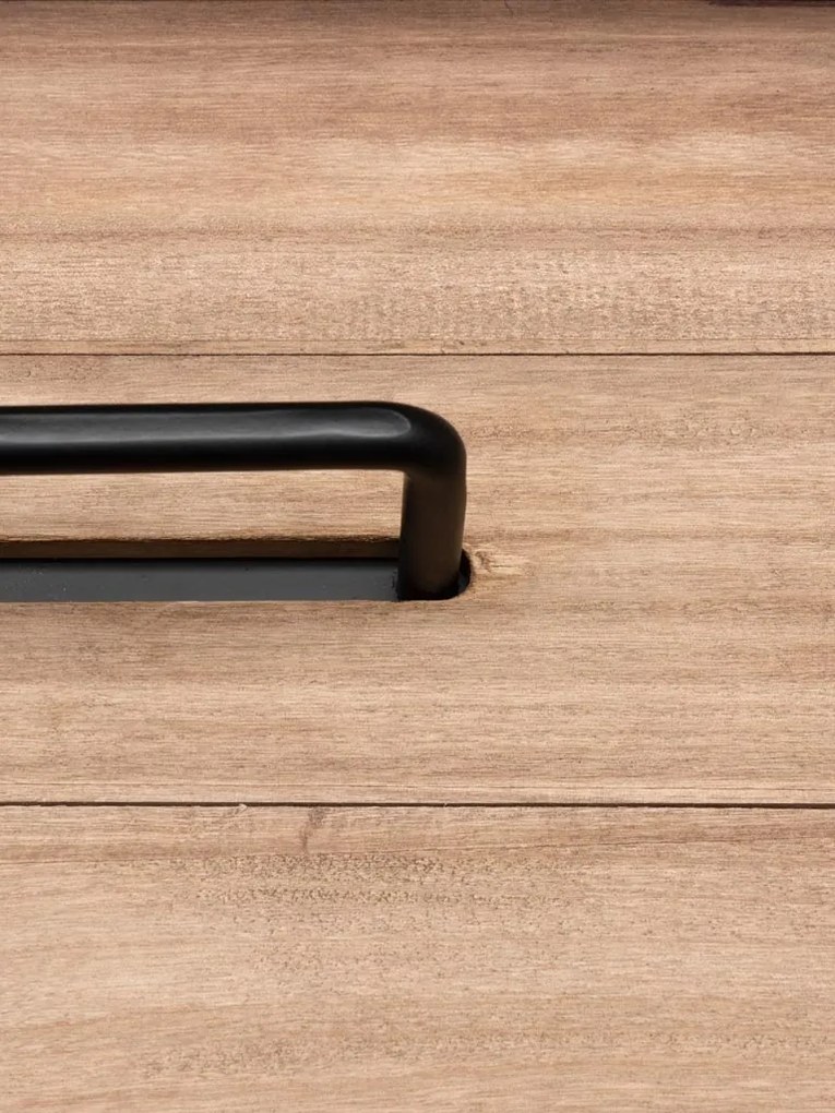 Masuta laterala, din metal si lemn de pin, cu tava detasabila, Utah