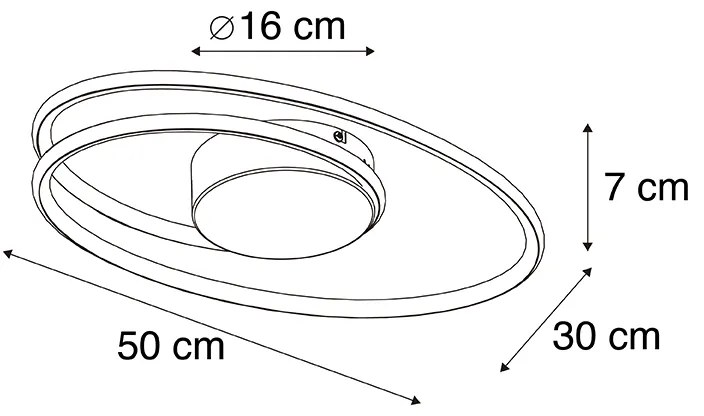 Plafoniera de design aurie incluzând LED cu dimmer pe 3 trepte - Rowan