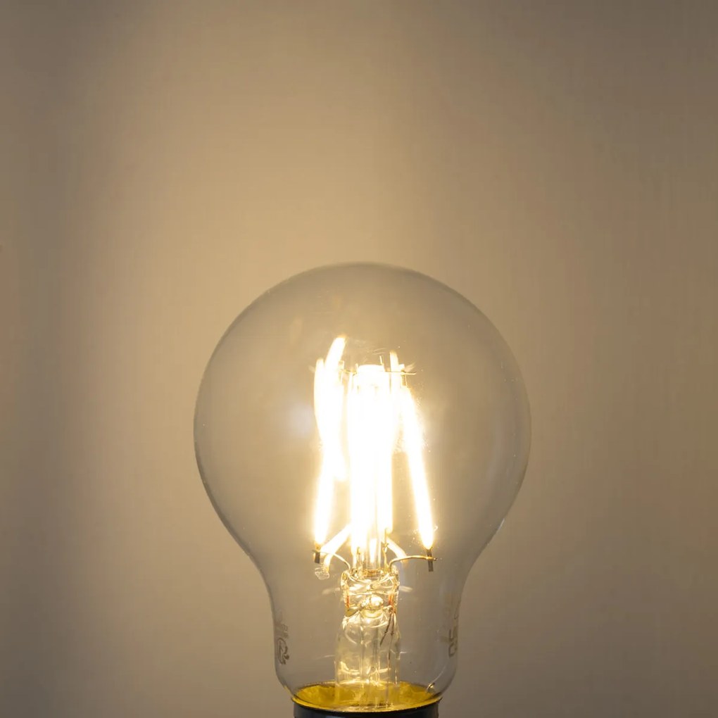 Set de 5 becuri LED E27 dimabile A60 transparente 4.5W 500 lm 2700K