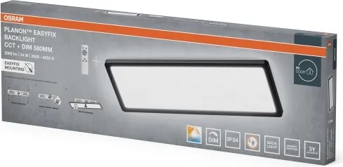 Osram - Plafonieră LED dimabilă PLANON EASYFIX LED/24W/230V IP54 neagră + telecomandă