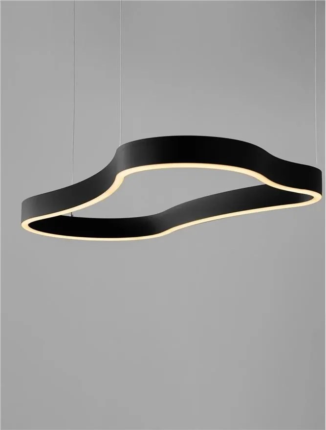 Lustra LED suspendata design modern DUSSA negru, 90x45cm