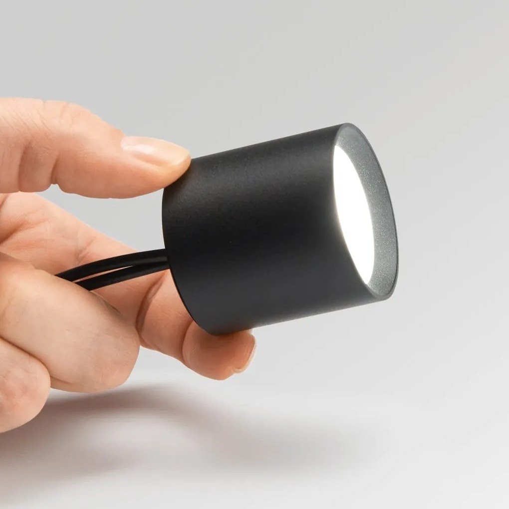 Mini Spot LED aplicat NITRO PL D04 ROUND NERO 2700K