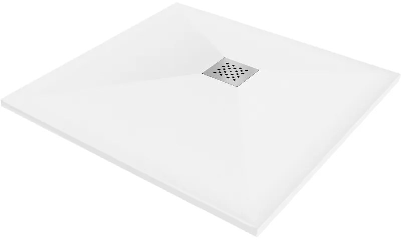 Mexen Stone+ Cădiță de duș compozit pătrată 80 x 80 cm, Albă - 44108080