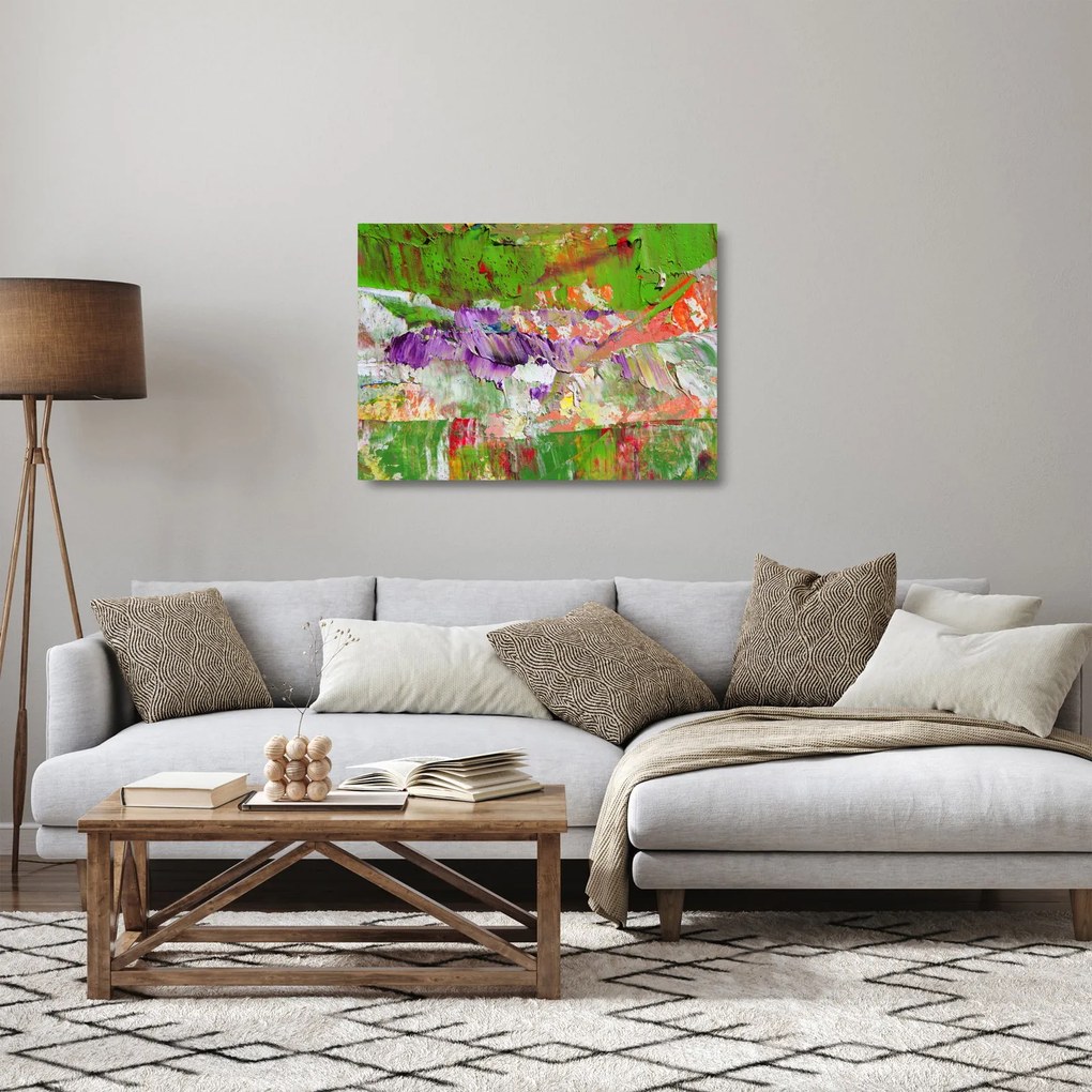 Tablou pe sticlă cu abstracție - pictura (70x50 cm)