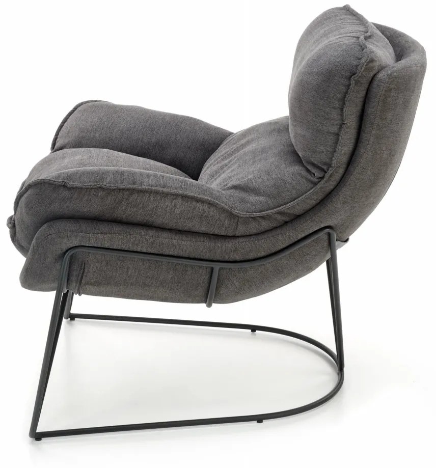 Fotoliu Volker gri inchis/negru H78 cm