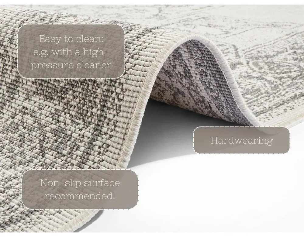 Covor adecvat pentru exterior NORTHRUGS Borbon, 160 x 230 cm, gri-crem