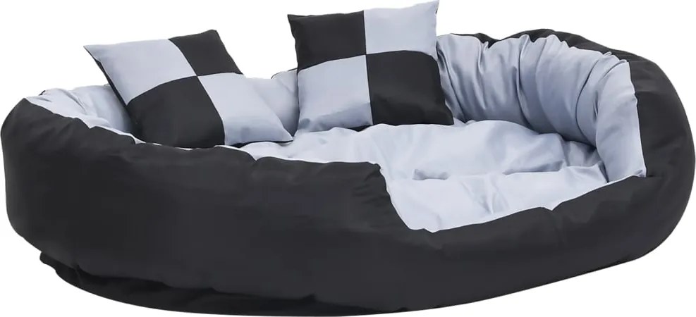 vidaXL Pernă reversibilă lavabilă pt câini gri și negru, 110x80x23 cm