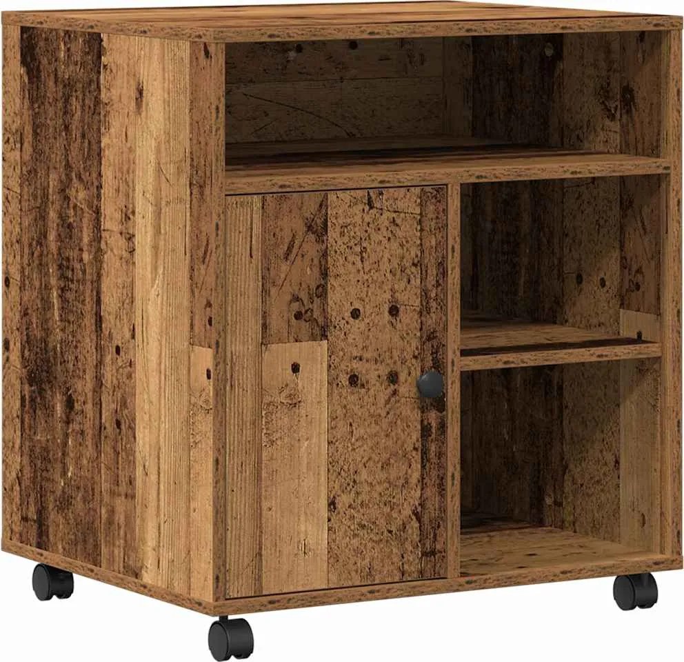 vidaXL Suport pentru imprimantă Lemn vechi 60 x 50 x 67 cm