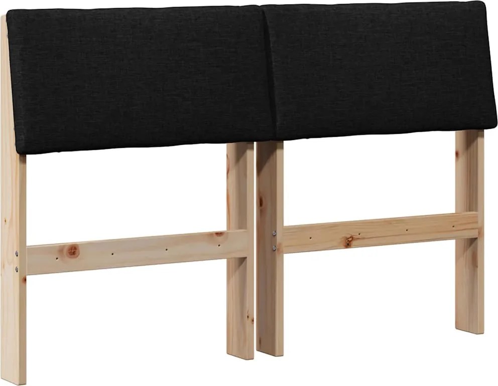 vidaXL Tăblie tapițată Negru 120 cm Lemn de pin masiv