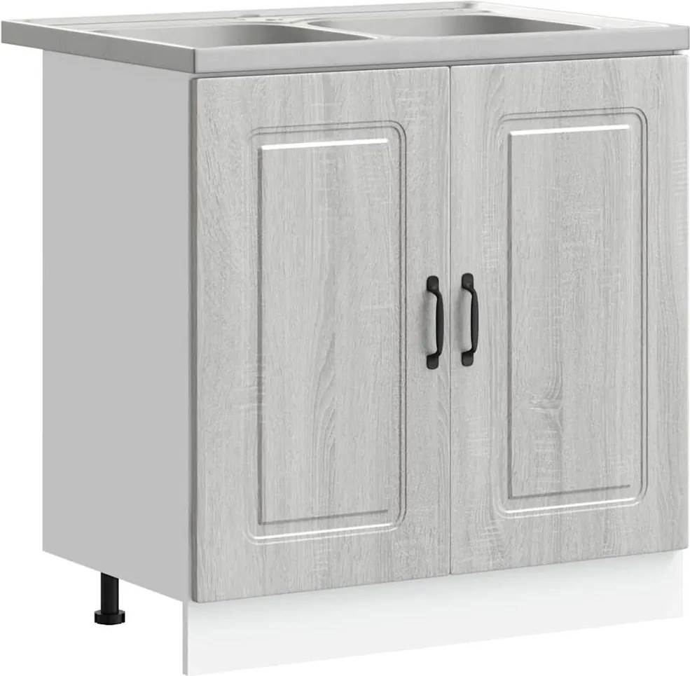 vidaXL Dulap de bucătărie cu ușă Kalmar Gri Sonoma 80 x 46 x 81,5 cm