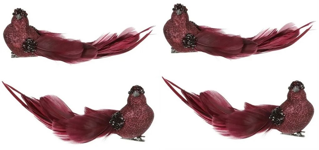 Set păsări pe cleme, mov, 4 buc.