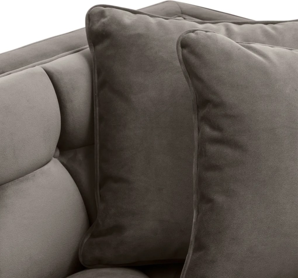Canapea eleganta design LUX Sienna, catifea gri 113187 HZ