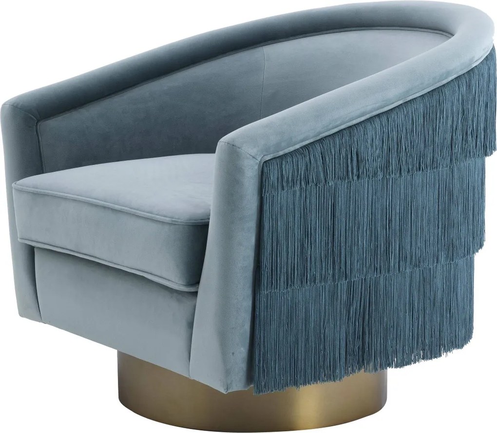 Fotoliu pivotant design elegant LUX Le Vante, albastru 113980 HZ