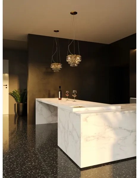 Lustră pe cablu MAXLIGHT P0423 MONACO 9xG9/40W/230V d. 42 cm auriu