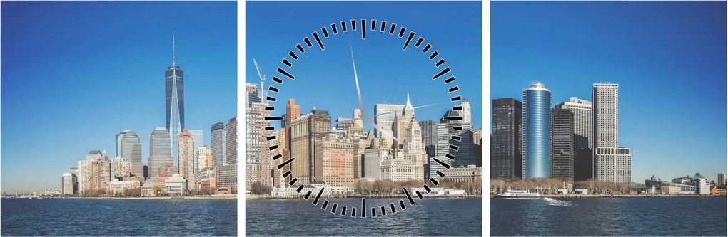Tablou - Manhattan în New York (cu ceas) (90x30 cm)