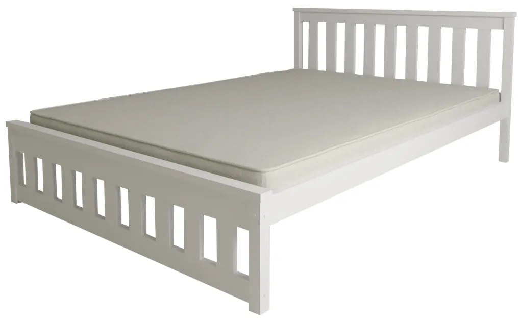 Pat MAICA 90 x 200 cm, albă Saltea: Saltea Deluxe 10 cm, Somiera: cu somiera din lamele