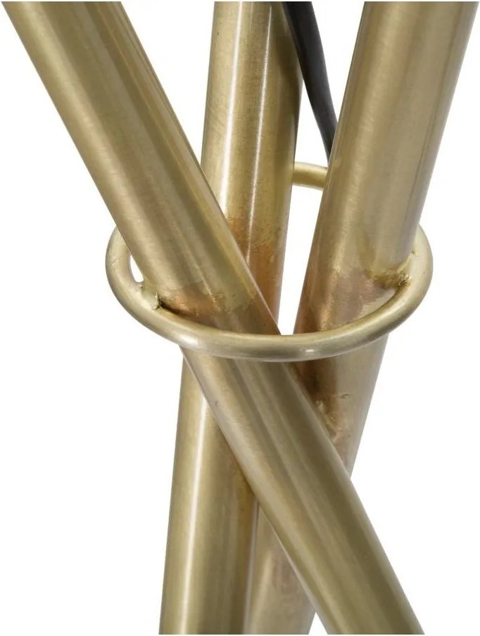 Lampadar alb-auriu cu abajur din sticlă (înălțime 155 cm) Glamy – Mauro Ferretti