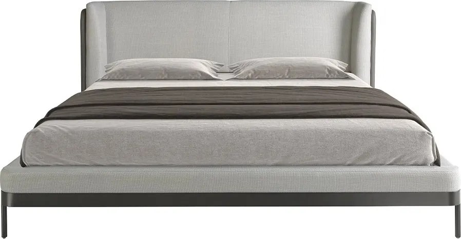 Pat dublu tapitat design LUX Light grey 180x200cm