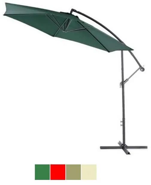 Umbrelă de soare suspendat, diametru 2,7m, verde