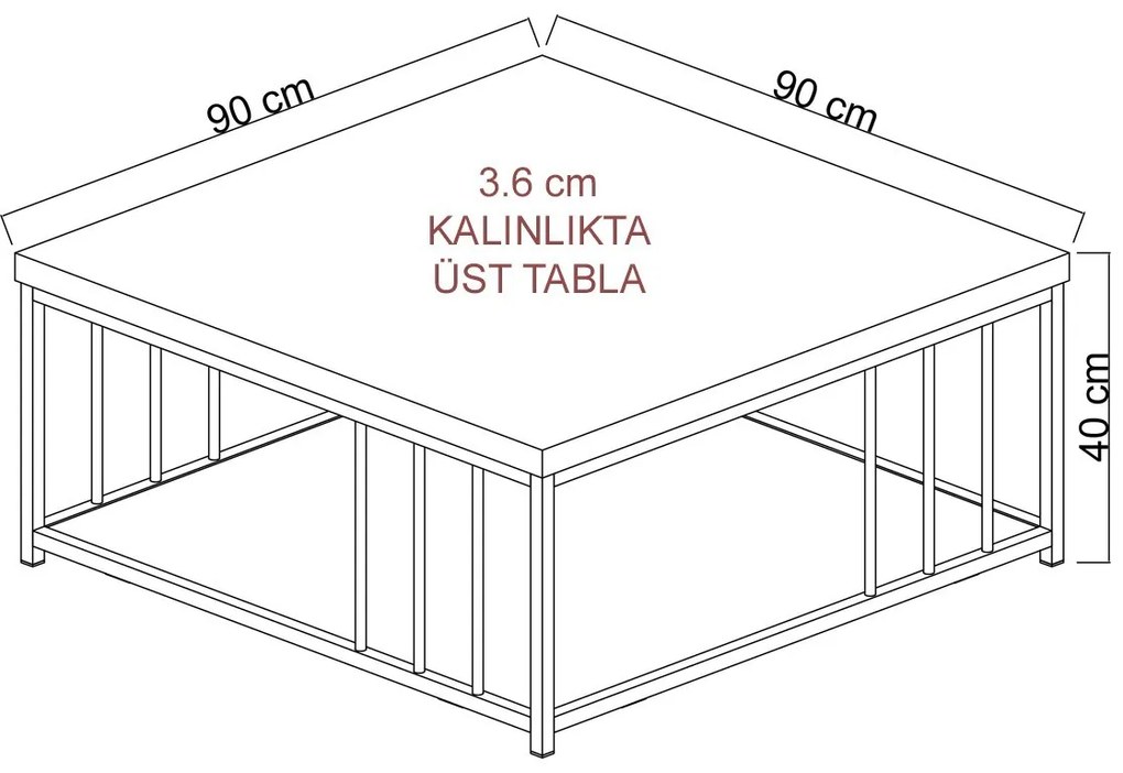 Măsuță de cafea Zen (Alb + Auriu). 1073449
