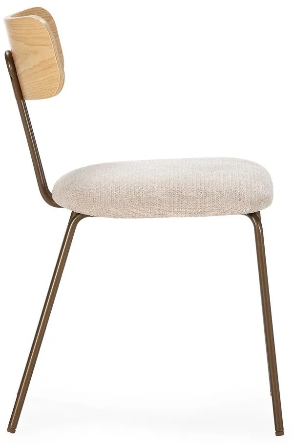 Scaun de dining bej/în culoare naturală tapițat Olimpia – MOME