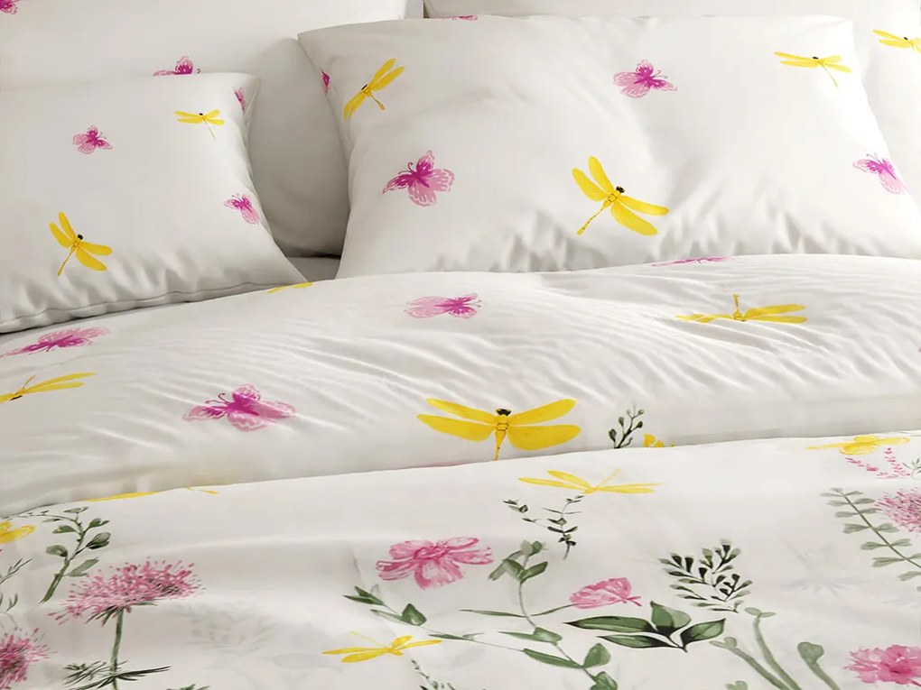 Lenjerie de pat din bumbac SUMMER MEADOW alba Dimensiune lenjerie de pat: 70 x 90 cm | 140 x 200 cm