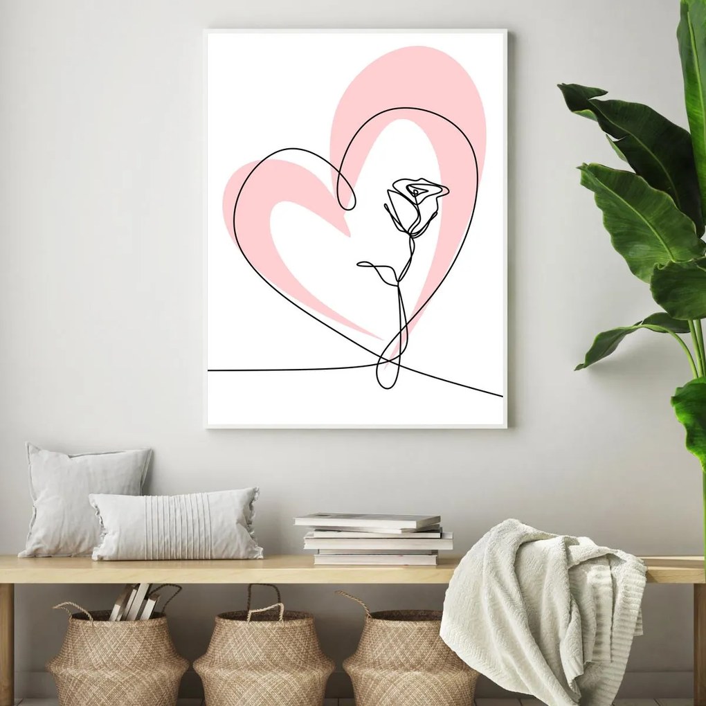 Poster - Heart & Rose (A4)