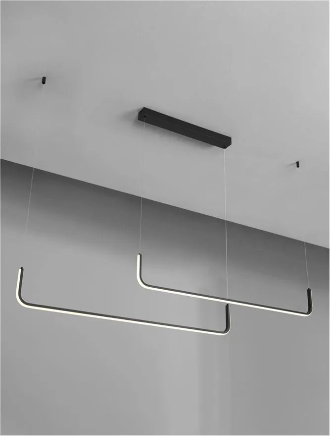 Lustra LED suspendata liniara Strita negru