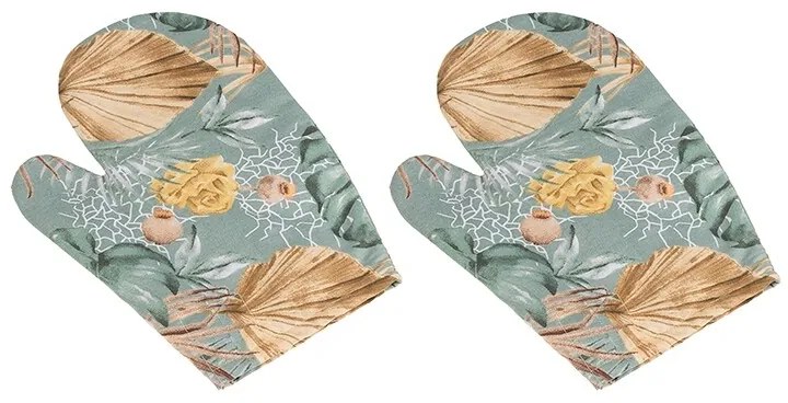 Mănușă de bucătărie Bellatex Monstera gri, 28 x18 cm, 2 buc