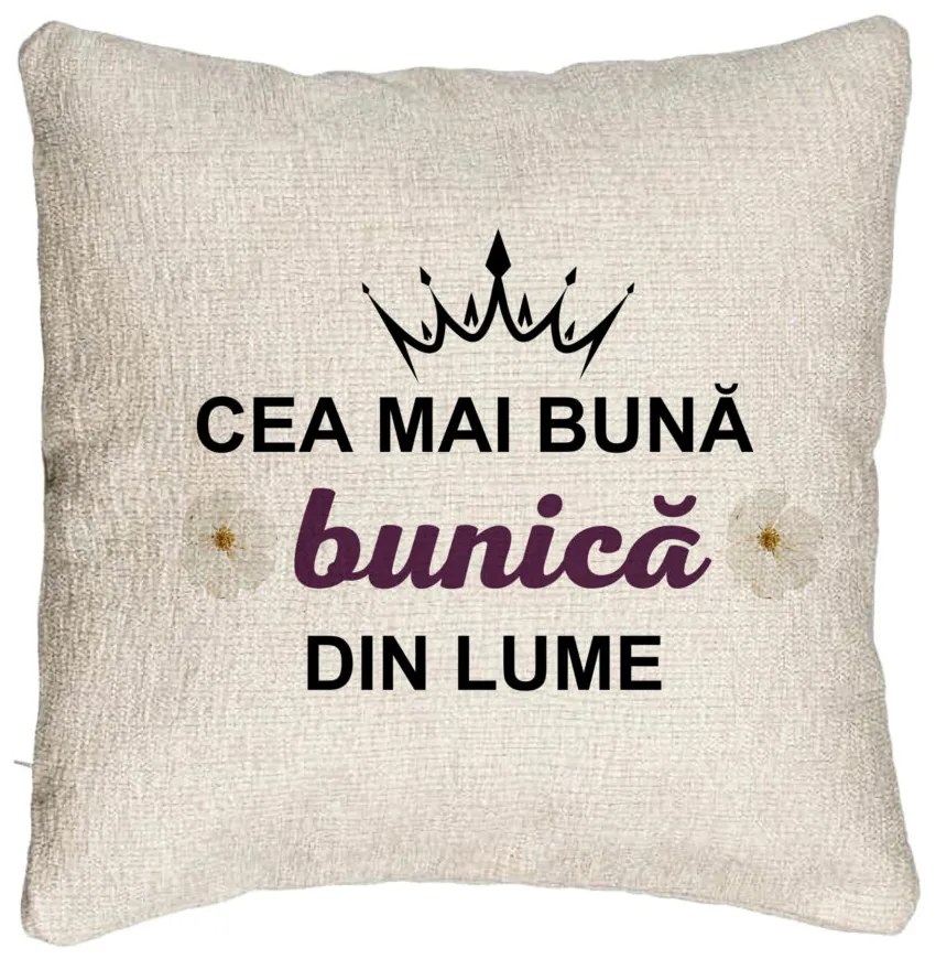 Perna Decorativa Canapea pentru Bunica 11, 40x40 cm, Cu fermoar