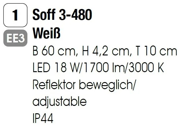 Aplica LED directionabila, pentru oglinda baie, MARILYN 60cm