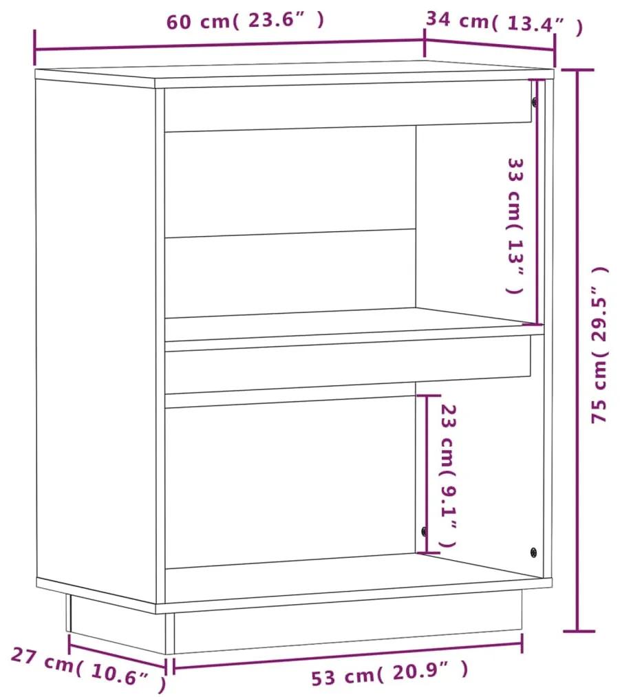 Dulap consola, 60x34x75 cm, lemn masiv de pin 1, Maro