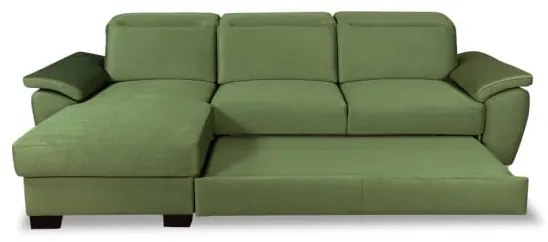 Coltar Extensibil Cu Insula Stanga Dax, 5 Locuri, Cu Lada De Depozitare, Verde, 299 Cm