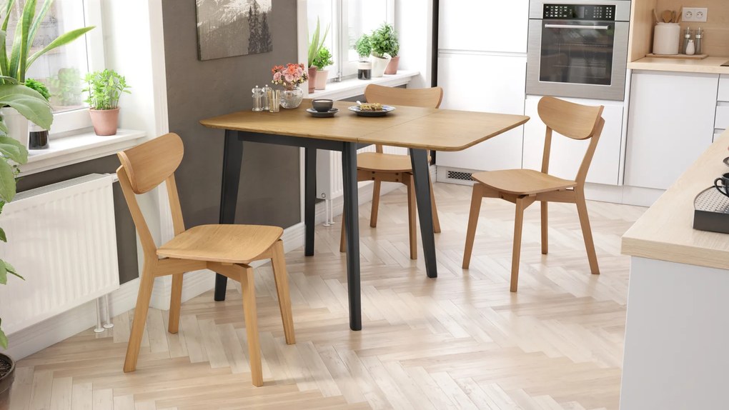 MAZZONI EXPORT ROXY Stejar natural - SCAUN DE LEMN PENTRU SALON SUFRAGERIE BUCĂTĂRIE RETRO