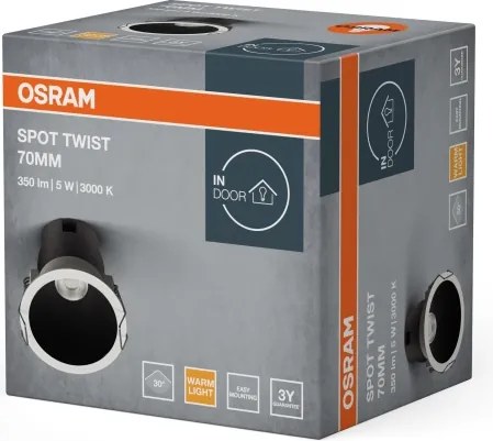 Osram - Spot încastrat SPOT TWIST LED/5W/230V 3000K Ø 7 cm alb/negru