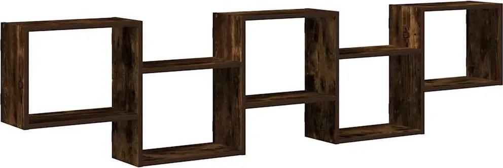 vidaXL Raft cubic perete 5 compartimente stejar fumuriu lemn prelucrat