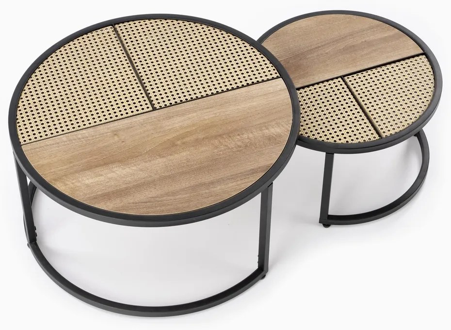 Masa de cafea Garmin, stejar auriu/negru