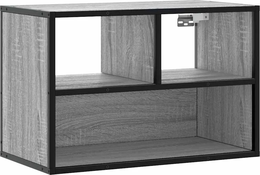 vidaXL Dulap TV, gri sonoma, 60x31x39,5 cm, lemn prelucrat și metal