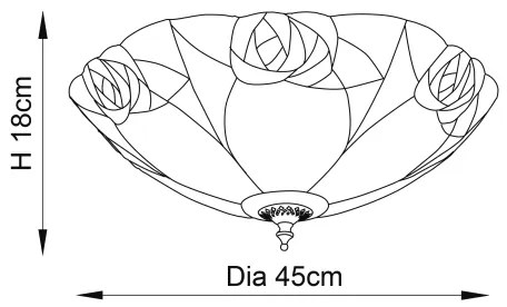 Endon 64182 - Plafonieră Tiffany INGRAM 2xE27/60W/230V Ø 45 cm