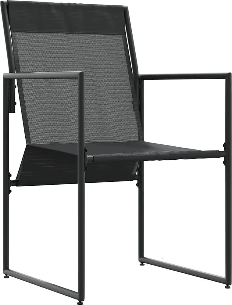 vidaXL Scaun cu pernă 4 pcs Negru și antracit Textilenă