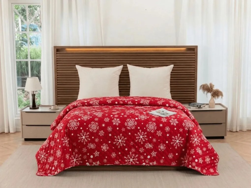 Cuvertura de pat SNOWFALL, rosu Dimensiune: 220 x 240 cm