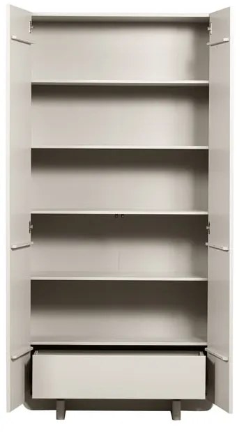 Dulap modular crem din lemn masiv de pin 101x210 cm Basu – WOOOD