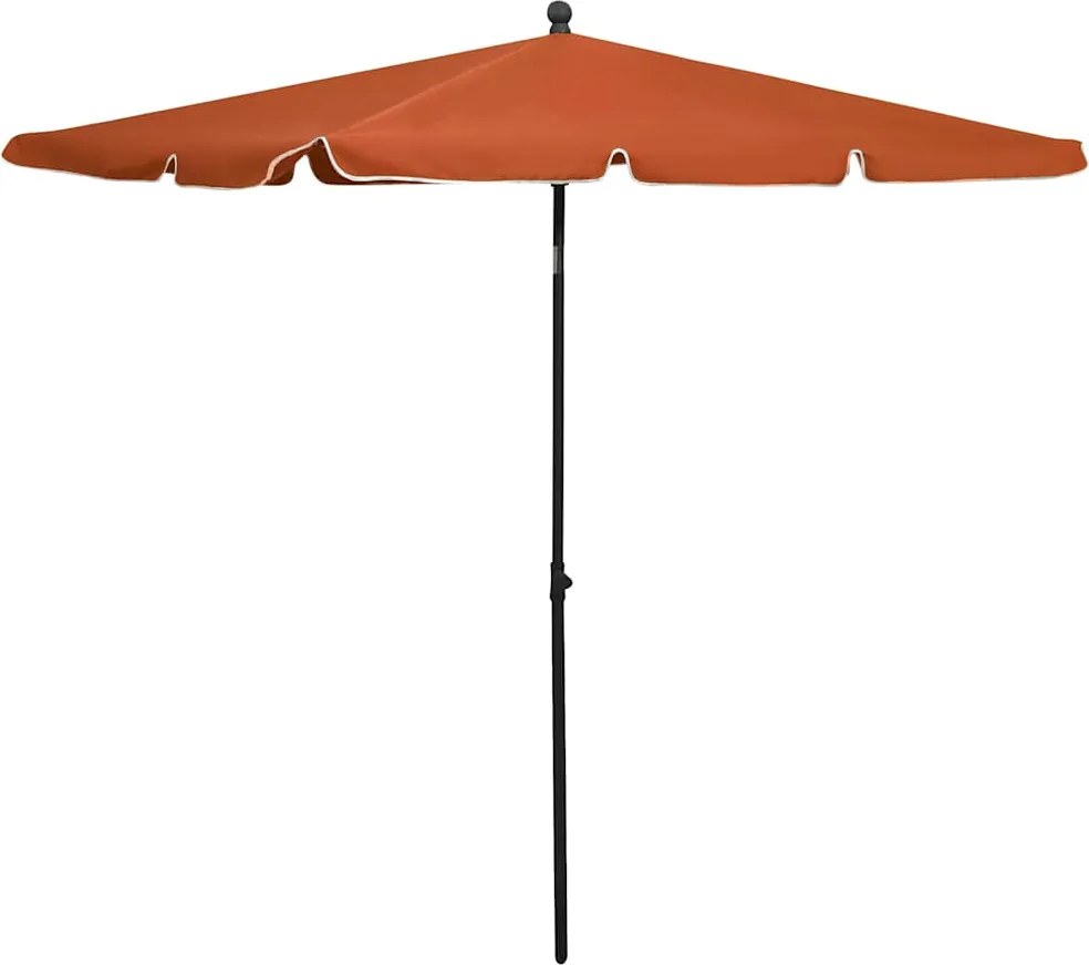 vidaXL Umbrelă de grădină cu stâlp, cărămiziu, 210x140 cm