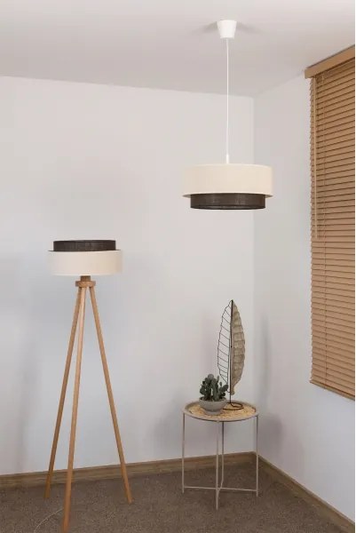 Brilagi - Lustră LED cu cablu BOHO STYLE 1xE27/15W/230V Ø 40 cm crem/maro