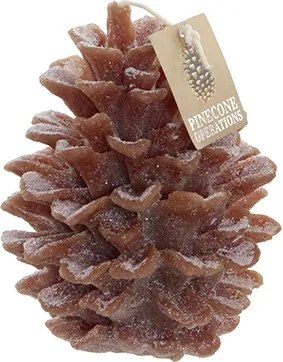 Lumanare Pinecone din ceara maro 13 cm