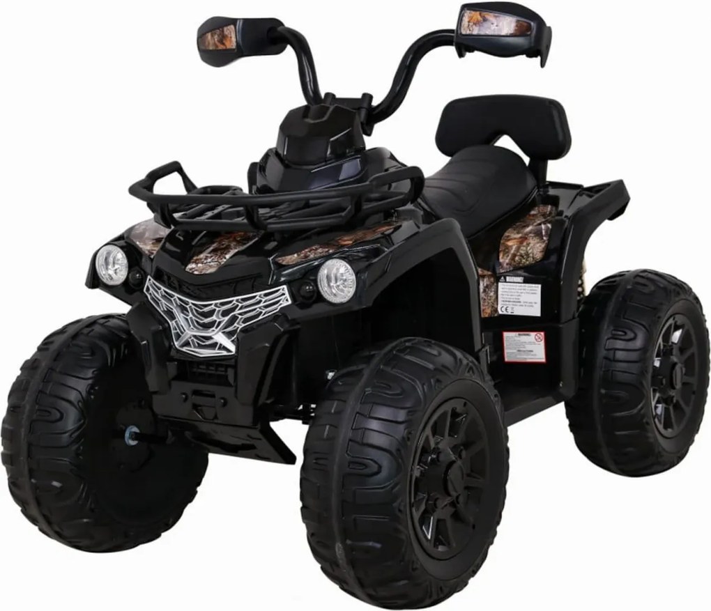 ATV Electric cu acumulator pentru copii NOVOKIDS™ Madness Quad PRO , Cu melodii si lumini, Lungime 100 cm, 3-8 ani , Max 30 kg , Roti EVA, 12V, Negru
