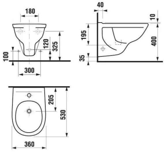 Bideu suspendat, Jika , 36x53cm, alb, 8303710000001