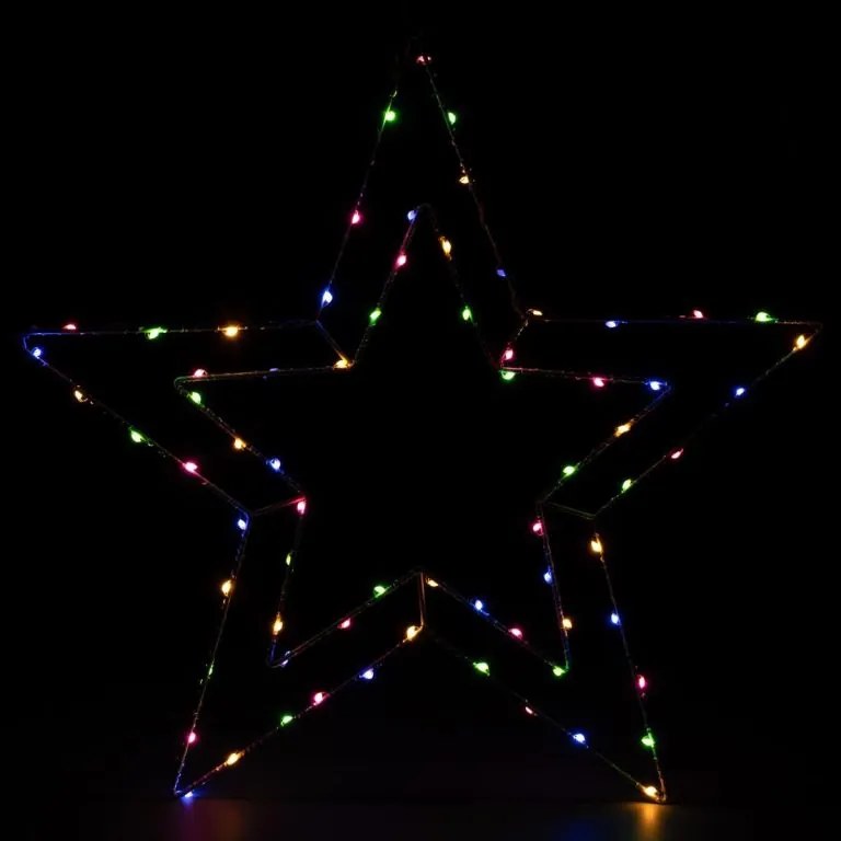 NEXOS Decorațiune de Crăciun cu LED-uri stea argintie, 50 cm